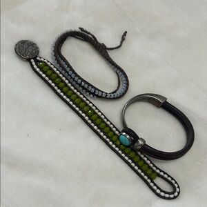3/$20 Stylish Bracelet Set with Green and Brown Accents